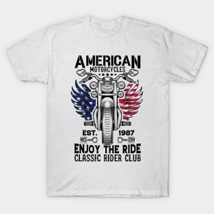 American Motorcycles Enjoy The Ride Classic Rider Club T-Shirt